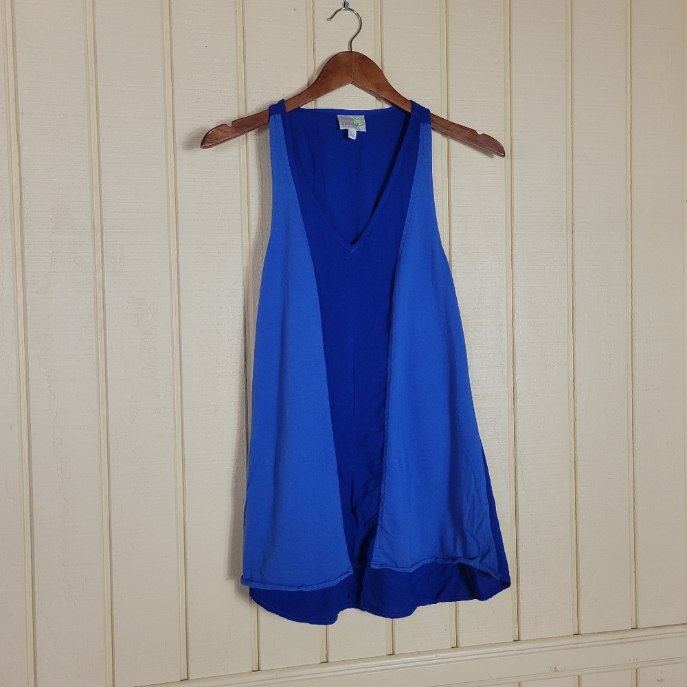 Anthropologie Porridge blue tank top Size XS